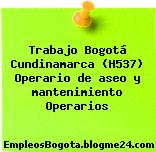 Trabajo Bogotá Cundinamarca (H537) Operario de aseo y mantenimiento Operarios
