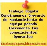 Trabajo Bogotá Cundinamarca Operario de mantenimiento de equipo pesado Incrementa tus conocimientos Operarios