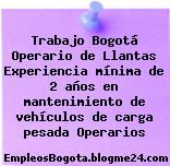 Trabajo Bogotá Operario de Llantas Experiencia mínima de 2 años en mantenimiento de vehículos de carga pesada Operarios