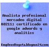 Analista profesional mercadeo digital &8211; certificado en google adwords y analitics