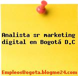 Analista sr marketing digital en Bogotá D.C