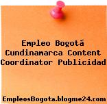 Empleo Bogotá Cundinamarca Content Coordinator Publicidad