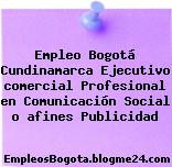 Empleo Bogotá Cundinamarca Ejecutivo comercial Profesional en Comunicación Social o afines Publicidad