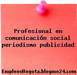 Profesional en comunicación social periodismo publicidad