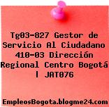 Tg03-827 Gestor de Servicio Al Ciudadano 410-03 Dirección Regional Centro Bogotá | JAT076