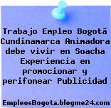 Trabajo Empleo Bogotá Cundinamarca Animadora debe vivir en Soacha Experiencia en promocionar y perifonear Publicidad