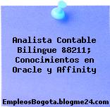Analista Contable Bilingue &8211; Conocimientos en Oracle y Affinity