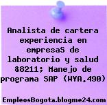 Analista de cartera experiencia en empresaS de laboratorio y salud &8211; Manejo de programa SAP (WYA.490)