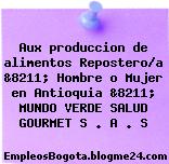 Aux produccion de alimentos Repostero/a &8211; Hombre o Mujer en Antioquia &8211; MUNDO VERDE SALUD GOURMET S . A . S