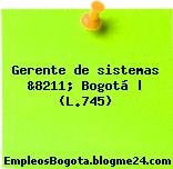 Gerente de sistemas &8211; Bogotá | (L.745)