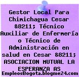 Gestor Local Para Chimichagua Cesar &8211; Técnico Auxiliar de Enfermería o Técnico de Administración en salud en Cesar &8211; ASOCIACION MUTUAL LA ESPERANZA AS