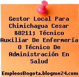 Gestor Local Para Chimichagua Cesar &8211; Técnico Auxiliar De Enfermería O Técnico De Administración En Salud