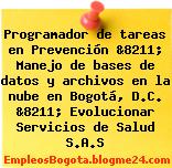 Programador de tareas en Prevención &8211; Manejo de bases de datos y archivos en la nube en Bogotá, D.C. &8211; Evolucionar Servicios de Salud S.A.S