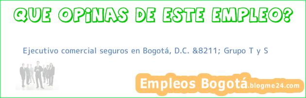 Ejecutivo comercial seguros en Bogotá, D.C. &8211; Grupo T y S