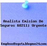 Analista Emision De Seguros &8211; Urgente