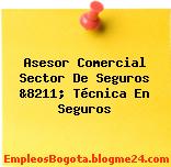 Asesor Comercial Sector De Seguros &8211; Técnica En Seguros