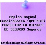 Empleo Bogotá Cundinamarca (QPC-978) CONSULTOR EN RIESGOS DE SEGUROS Seguros