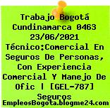 Trabajo Bogotá Cundinamarca 0463 23/06/2021 Técnico:Comercial En Seguros De Personas, Con Experiencia Comercial Y Manejo De Ofic | [GEL-787] Seguros