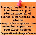 Trabajo Empleo Bogotá Cundinamarca gran oferta laboral si tienes experiencia en planes exequiales,seguros con estudios superiores postulate Seguros