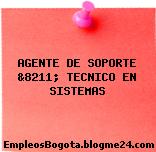 AGENTE DE SOPORTE &8211; TECNICO EN SISTEMAS