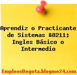 Aprendiz o Practicante de Sistemas &8211; Ingles Básico o Intermedio
