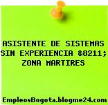 ASISTENTE DE SISTEMAS SIN EXPERIENCIA &8211; ZONA MARTIRES