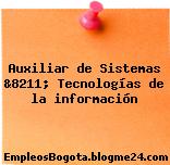 Auxiliar de Sistemas &8211; Tecnologías de la información