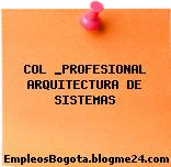 COL _PROFESIONAL ARQUITECTURA DE SISTEMAS
