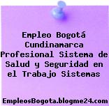 Empleo Bogotá Cundinamarca Profesional Sistema de Salud y Seguridad en el Trabajo Sistemas