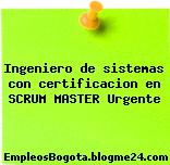 Ingeniero de sistemas con certificacion en SCRUM MASTER Urgente