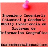 Ingeniero Ingeniería Catastral y Geodesia &8211; Experiencia en Sistemas de Informacion Geografica