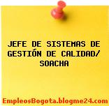 JEFE DE SISTEMAS DE GESTIÓN DE CALIDAD/ SOACHA