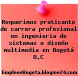 Requerimos praticante de carrera profesional en ingenieria de sistemas o diseño multimedia en Bogotá D.C