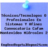 Técnicos/Tecnologos O Profesionales En Sistemas Y Afines Convocatoria Cafam Montevideo Miércoles 2