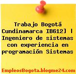 Trabajo Bogotá Cundinamarca IB612] | Ingeniero de sistemas con experiencia en programación Sistemas
