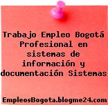 Trabajo Empleo Bogotá Profesional en sistemas de información y documentación Sistemas