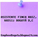 ASISTENTE FINCA RAIZ, &8211; BOGOTÁ D.C