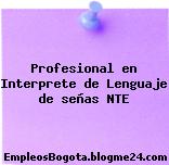 Profesional en Interprete de Lenguaje de señas NTE