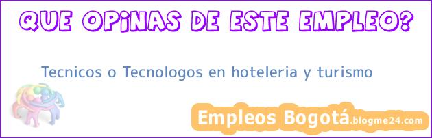 Tecnicos O Tecnologos En Hoteleria Y Turismo