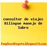 consultor de viajes Bilingue manejo de Sabre