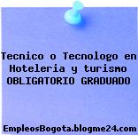 Tecnico o Tecnologo en Hoteleria y turismo OBLIGATORIO GRADUADO