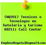 (WQ351) Tecnicos o Tecnologos en hoteleria y turismo &8211; Call Center