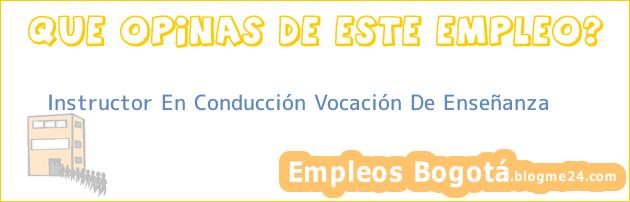 Instructor En Conducción Vocación De Enseñanza