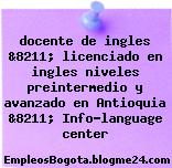 docente de ingles &8211; licenciado en ingles niveles preintermedio y avanzado en Antioquia &8211; Info-language center