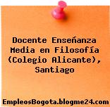 Docente Enseñanza Media en Filosofía (Colegio Alicante), Santiago