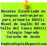 Docente licenciado en lenguas extranjeras para primaria &8211; Nivel de inglés B2 en Valle del Cauca &8211; Colegio Sagrado Corazón de Jesús