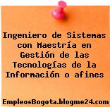 Ingeniero de Sistemas con Maestría en Gestión de las Tecnologías de la Información o afines