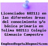 Licenciados &8211; en las diferentes áreas del conocimiento y/o básica primaria en Tolima &8211; Colegio Gimnasio Campestre