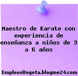 Maestro de Karate con experiencia de enseñanza a niños de 3 a 6 años