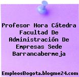 Profesor Hora Cátedra Facultad De Administración De Empresas Sede Barrancabermeja